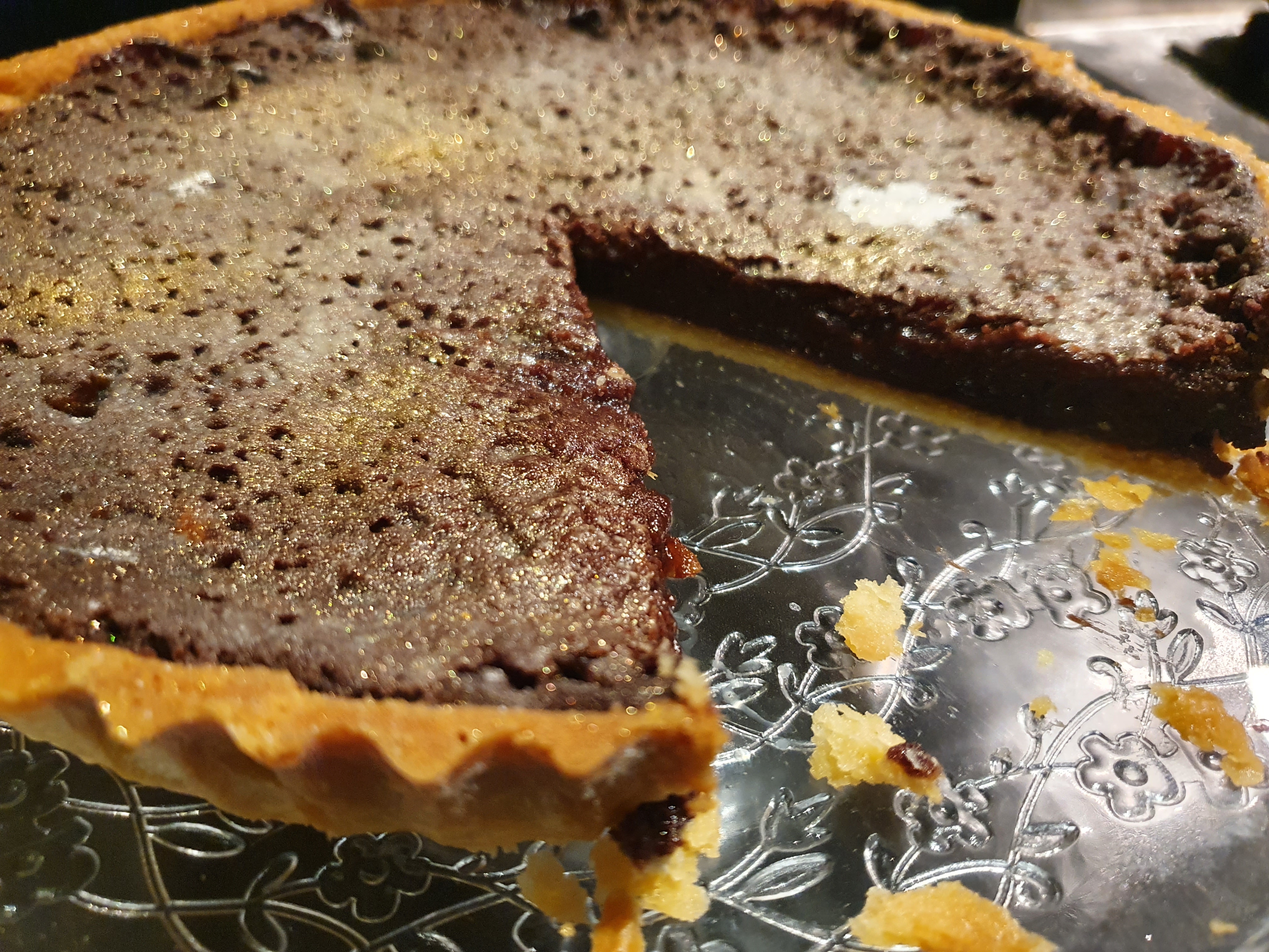 Christmas Mincemeat Brownie Tart